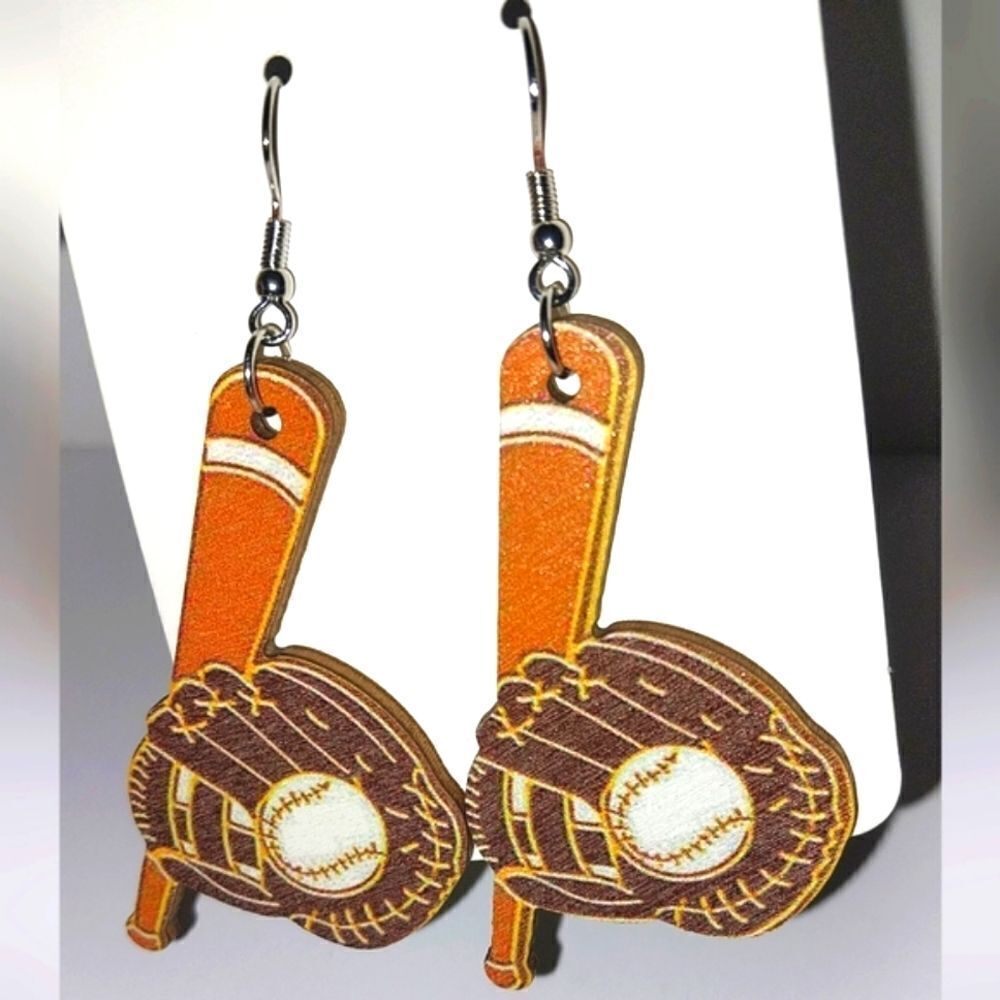 Super cute baseball dangle earrings